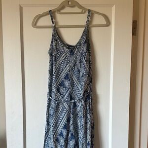 Karen Kane Navy and White Geometric Midi Dress